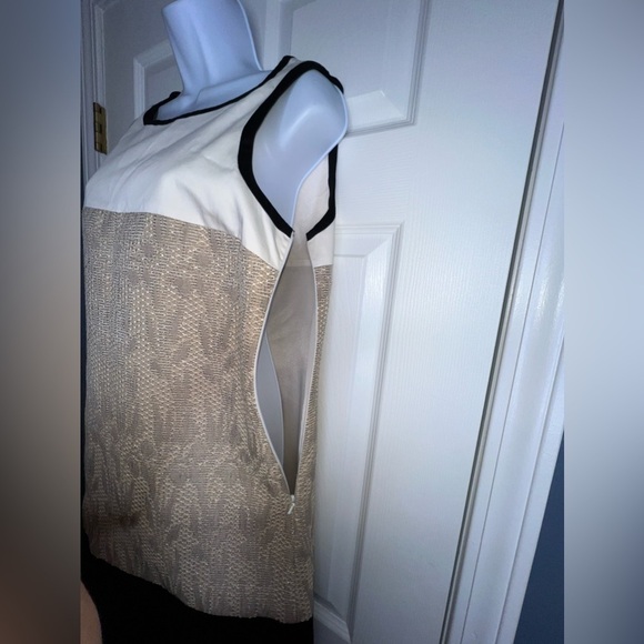 Karen Millen US 6 UK 10 Beige Black Colorblock Shift Cocktail Dress S - Picture 10 of 16